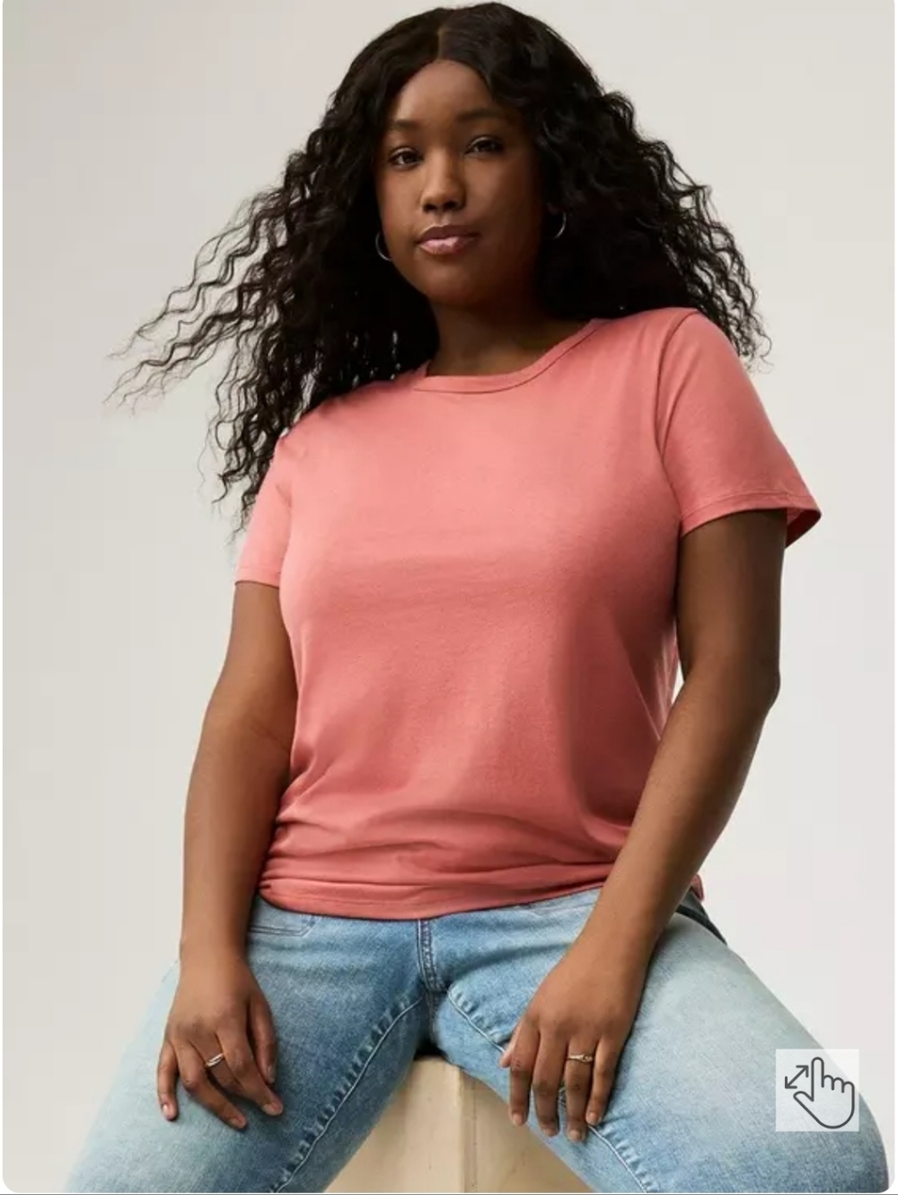 Torrid Everyday Signature Jersey Crew Neck SS Tee Faded Rose/Peach Size 4/4x